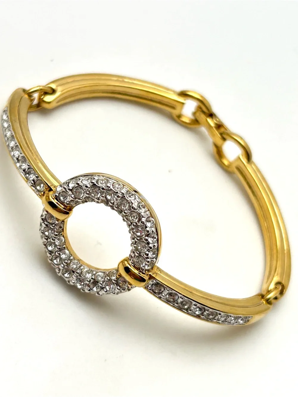 Swarovski Crystal Open Circle Pave Linked Bracelet